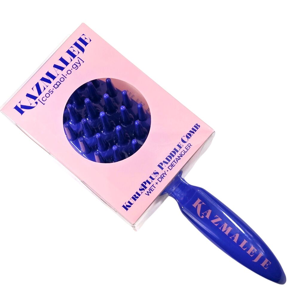 Kazmaleje Kurls Plus Paddle Comb Detangler Purple Textured Hairbrush New In Box
